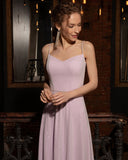 Elegant A-Line Sweetheart Spaghetti Straps Glitter Long Evening Dress