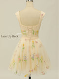 Lace And Tulle Short Homecoming Dress Sweetheart A-Line Prom Dress