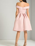 A-Line Sweetheart Knee-Length Black Satin Homecoming Dress
