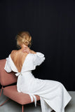 Chic Glitter Wedding Dress Puffy Sleeves Bridal Gowns Sexy Backless Brides Dress