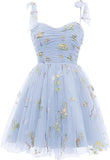 A-Line Lace And Tulle Homecoming Dress Sweetheart Short Prom Dress
