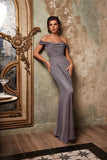 Mermaid Off The Shoulder Glitter Long Evening Dress
