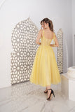 Sexy A-Line Sweetheart Spaghetti Straps Tulle Short Evening Dress