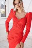 Elegant Mermaid Sweetheart Puffy Sleeves Short Evening Dress