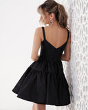 A-Line Sweetheart Spaghetti Straps Draped Short Evening Dress
