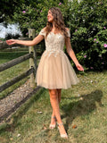 Lace Appliques Short Homecoming Dress Sweetheart Mini Prom Dress