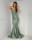 Simple Strapless Mermaid Prom Dress Elegant Long Evening Dress