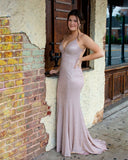 Mermaid Glitter Long Homecoming Dress Sexy Backless Sweetheart Prom Dress
