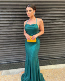 Halter Backless Mermaid Sequined Prom Dress Long Evening Dress