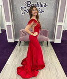 Sexy Backless Mermaid Long Prom Dress V-Neck Evening Dress