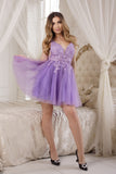 Lace Appliques Short Homecoming Dress Sexy Backless A-Line Prom Dress