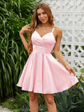 Spaghetti Straps A-Line Short Homecoming Dress Sweetheart Prom Dress
