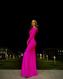 Elegant V-Neck Mermaid Long Evening Dress Sexy High Slit Prom Dress