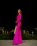 Elegant V-Neck Mermaid Long Evening Dress Sexy High Slit Prom Dress