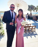 Elegant V-Neck Mermaid Long Homecoming Dress High Slit Prom Dress