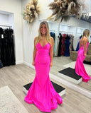 Sexy Backless Mermaid Long Homecoming Dress Long Evening Dress