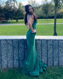 Halter Beading Mermaid Long Prom Dress Sexy Backless Evening Dress