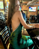 Halter Beading Mermaid Long Prom Dress Sexy Backless Evening Dress