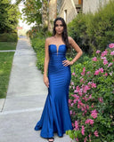 Elegant Sleeveless Mermaid Long Homecoming Dress V-Neck Prom Dress