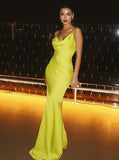 Stunning Sexy Pink Satin Mermaid Evening Dress
