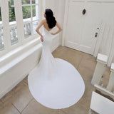 Sweetheart Mermaid Bridal Gown With Appliques Shawl Veil