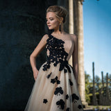 A-Line Butterfly Lace Appliques Evening Dress