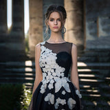 A-Line Butterfly Lace Appliques Evening Dress