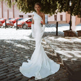 One Shoulder Mermaid Satin Bridal Gowns