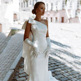 One Shoulder Mermaid Satin Bridal Gowns
