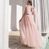 Sweetheart Adjustable Bows Straps Tulle Evening Dress