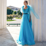 Sweetheart Adjustable Bows Straps Tulle Evening Dress
