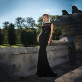 Glitter Sequined Lace Appliques Mermaid Evening Dress