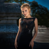 Glitter Sequined Lace Appliques Mermaid Evening Dress