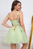 Floral Lace Appliques Mini Homecoming Dress Sweetheart Prom Dress