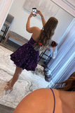 Strapless Velvet Sequined Homecoming Dress Sweetheart Mini Prom Dress