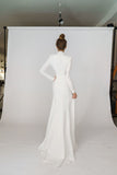 High Collar Mermaid Bridal Gowns High Split Wedding Gowns With Pockets