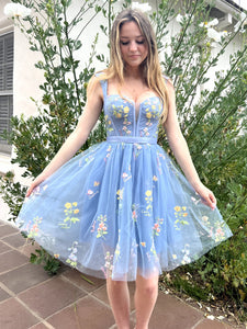 Lace And Tulle Short Homecoming Dress Sweetheart A-Line Prom Dress