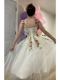 Floral Lace Appliques Tea Length Homecoming Dress Sweetheart Prom Dress