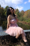 A-Line High-Low Tulle Homecoming Dress Strapless Prom Dress