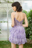 A-Line Lace Appliques Short Homecoming Dress Sweetheart Mini Prom Dress
