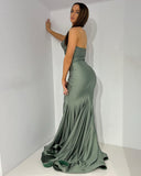 Simple Strapless Mermaid Prom Dress Elegant Long Evening Dress