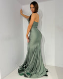 Simple Strapless Mermaid Prom Dress Elegant Long Evening Dress