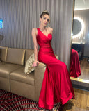 One-Shoulder Satin Mermaid Long Prom Dress Elegant Evening Dress