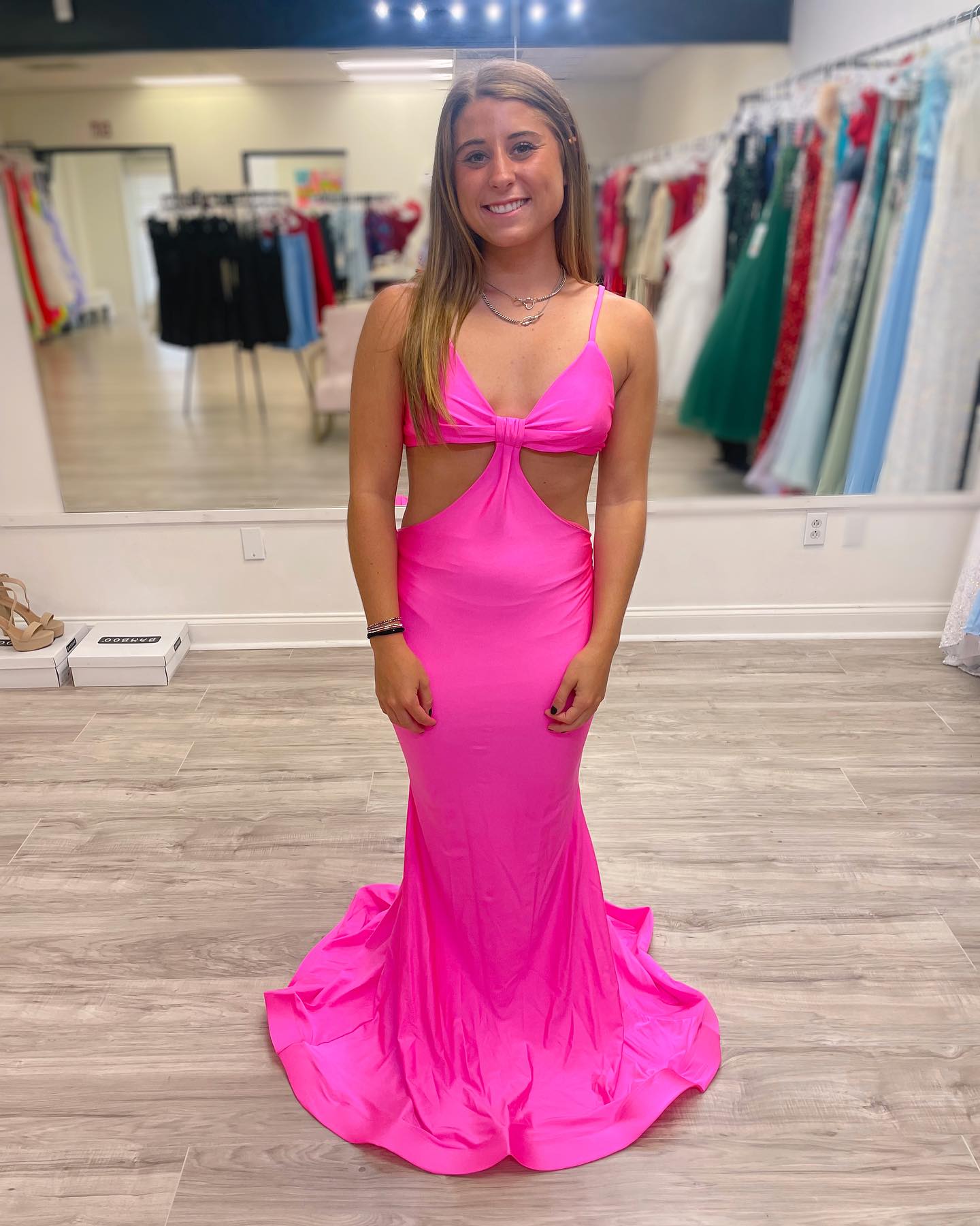 pink long hoco dress Glitz and Glamor Homecoming Dress Pink