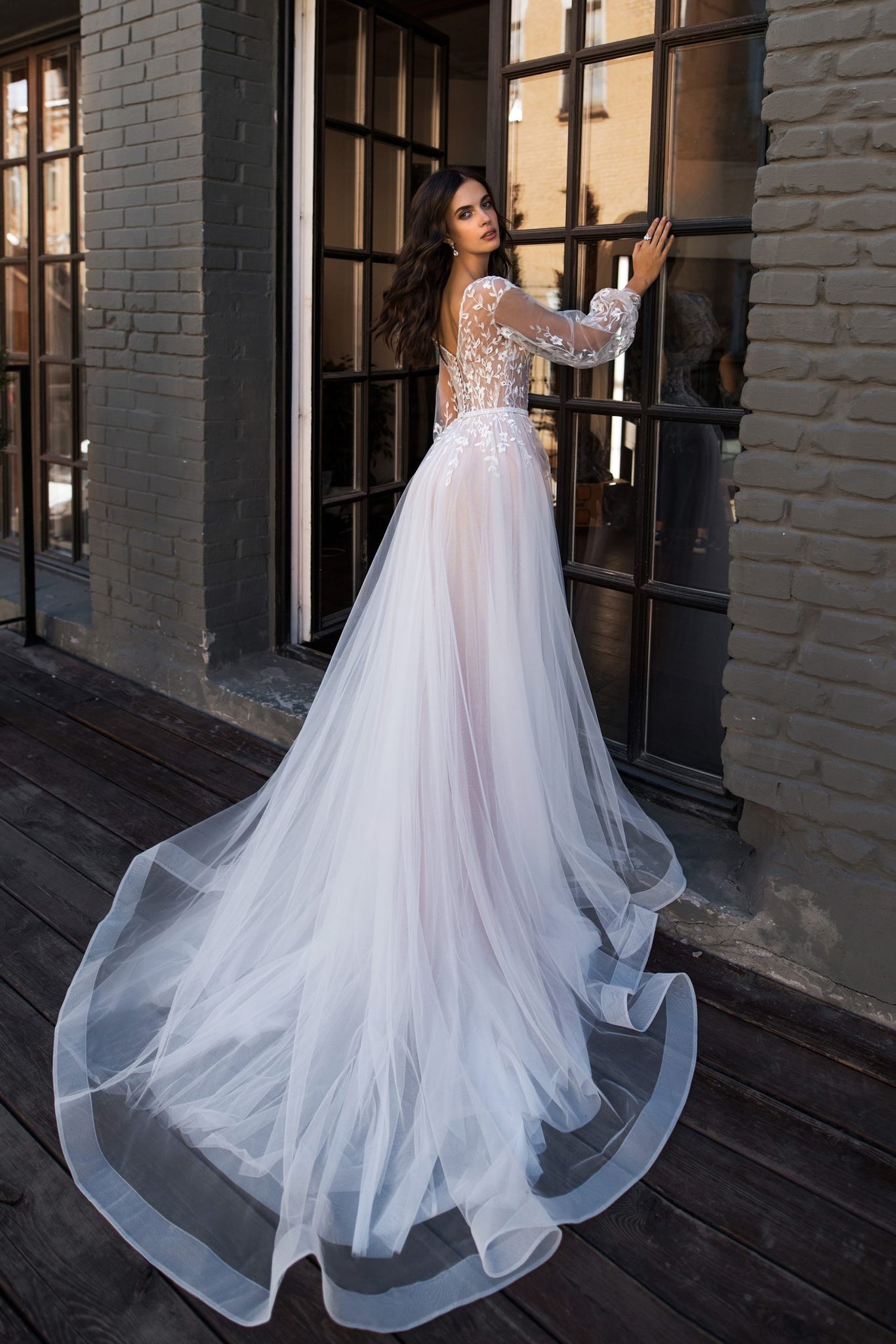 Princess Lace Appliques Wedding Dress Long Puffy Sleeves Bridal Gowns Agustaprom Princess Lace Appliques Wedding Dress Long Puffy Sleeves Bridal Gowns Agustaprom