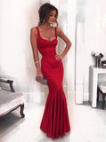 Elegant Sweetheart Red  Ruffles Long Mermaid Evening Gown